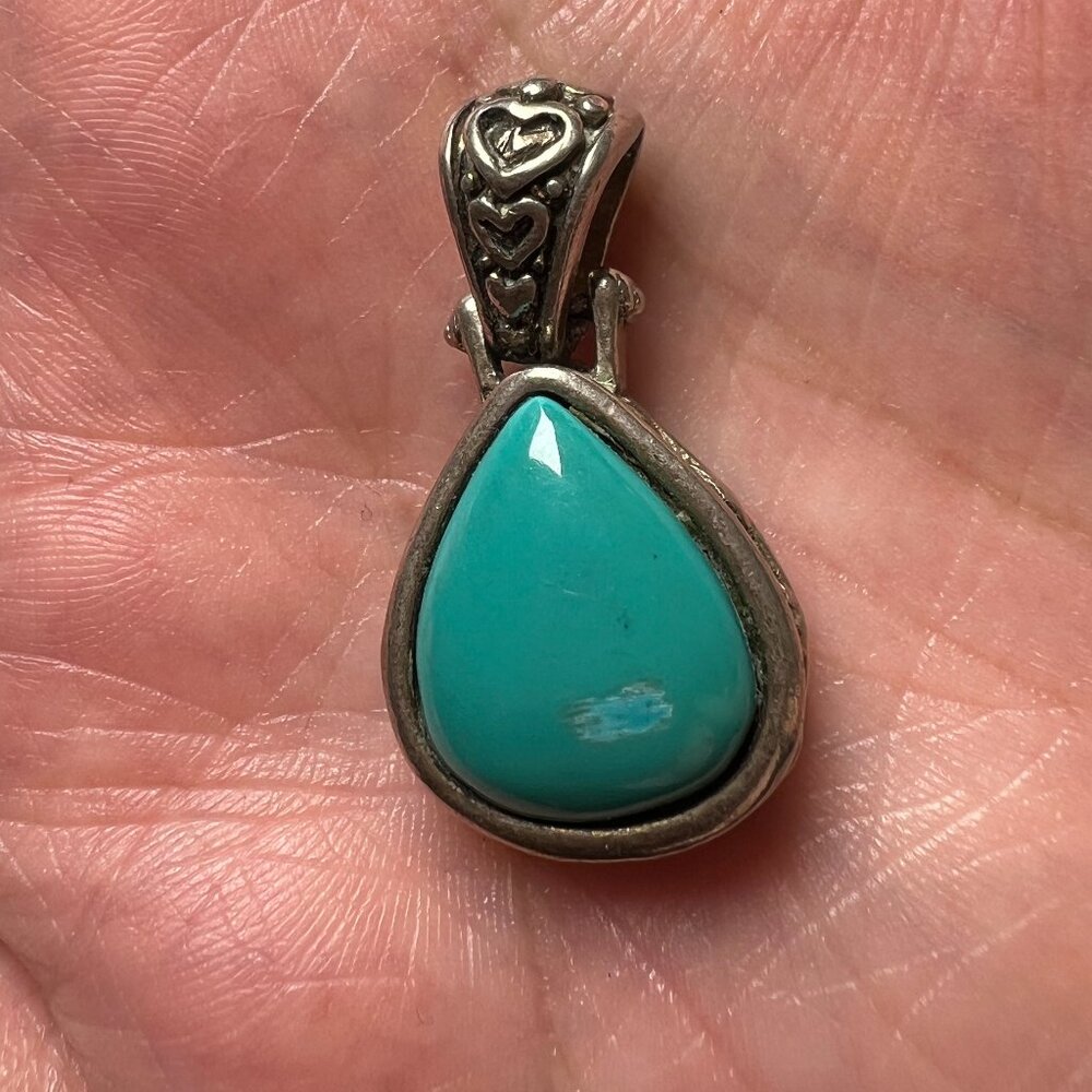 TeardropTurquoise Heart Design Necklace Pendant